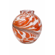 Wazon szklany Krosno 13 cm biało-pomarańczowy dekoracyjny