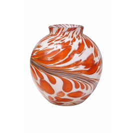 Wazon szklany Krosno 13 cm biało-pomarańczowy dekoracyjny