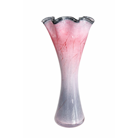 Wazon szklany Krosno 40 cm dekoracyjny artystyczny różowy/fioletowy