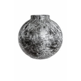 Wazon szklany Krosno 13 cm kula czarno-biały dekoracyjny artystyczny