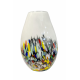 Wazon szklany Krosno 40 cm biały kolorowy dekoracyjny artystyczny