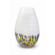 Wazon szklany Krosno 40 cm biały kolorowy dekoracyjny artystyczny