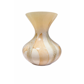 Wazon szklany Krosno 25 cm beżowy dekoracyjny artystyczny