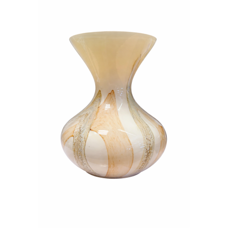 Wazon szklany Krosno 25 cm beżowy dekoracyjny artystyczny