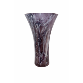 Wazon szklany do kwiatów Krosno 28 cm fioletowy dekoracyjny artystyczny