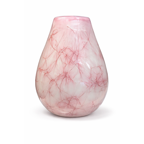 Wazon szklany do kwiatów 40 cm różowy dekoracyjny artystyczny