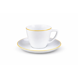 Filiżanka 350 ml ze spodkiem Waza Modern Żółta Linia
