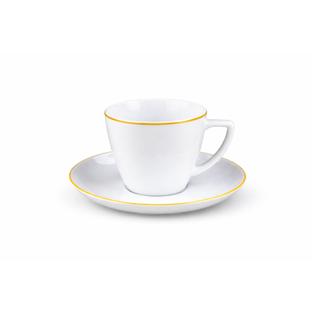 Filiżanka 350 ml ze spodkiem Waza Modern Żółta Linia