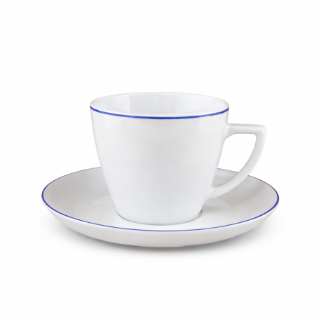 Filiżanka 350 ml ze spodkiem Waza Modern Niebieska Linia