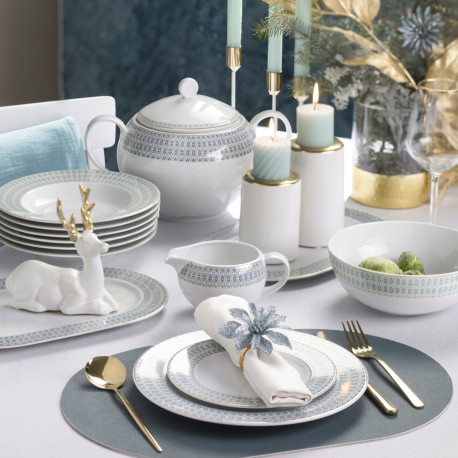 Serwis obiadowy Waza Murano dla 12 osób/42 elementy porcelana złocona