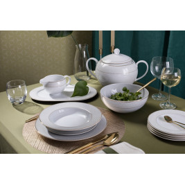 Serwis obiadowy Waza Zoja 42 el 12 osób porcelana złocona WA-161