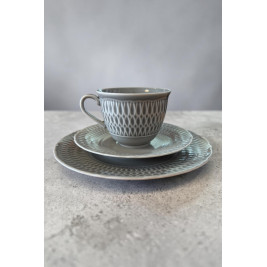 Zestaw śniadaniowy Ćmielów dla 1 osoby filiżanka 250 ml spodek talerz 3 el.