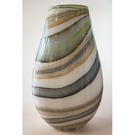 Wazon szklany na kwiaty Krosno 40 cm dekoracyjny elegancki artystyczny