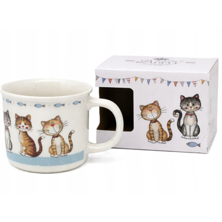 Kubek porcelanowy 400 ml koty z pudełkiem prezentowym