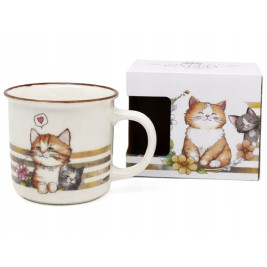 Kubek porcelanowy 400 ml koty z pudełkiem prezentowym