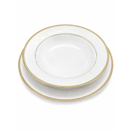 Komplet talerzy dla 6 osób 18 elementów - Bogucice Martha Gold