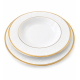 Komplet talerzy dla 6 osób 18 elementów Porcelana Bogucice New Hollis Gold