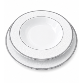 Komplet talerzy dla 6 osób 18 elementów - Bogucice New Hollis Platin