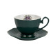 Komplet 2 filiżanek ze spodkami 250 ml Veroni Royal Green