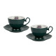 Komplet 2 filiżanek ze spodkami 250 ml Veroni Royal Green