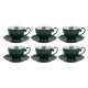Komplet 6 filiżanek ze spodkami 250 ml Veroni Royal Green
