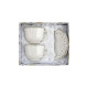Komplet 2 filiżanek ze spodkami 220 ml Veroni Karin porcelana