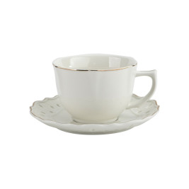 Komplet 2 filiżanek ze spodkami 220 ml Veroni Karin porcelana