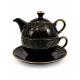Zestaw czajniczek z filiżanką 300 ml Zodiak black Porcelana Bogucice
