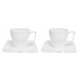 Komplet 2 filiżanek ze spodkami Veroni Emma porcelana 220 ml