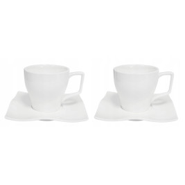 Komplet 2 filiżanek ze spodkami Veroni Emma porcelana 220 ml