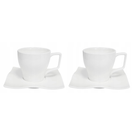 Komplet 2 filiżanek ze spodkami Veroni Emma porcelana 220 ml