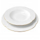 Serwis obiadowo - herbaciany dla 6 osób 33 elementy Porcelana Bogucice - Perla gold