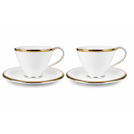 Komplet 2 filiżanek ze spodkami Bogucice Cleopatra Gold Plus 250 ml