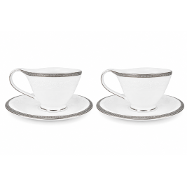 Komplet 2 filiżanek ze spodkami Bogucice Antonio Platin 200 ml