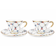 Zestaw 2 filiżanek ze spodkami 250 ml Arlekin Porcelana Bogucice
