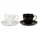 Komplet 2 filiżanek ze spodkami 300 ml Bogucice Zodiak White & Black