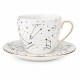 Komplet 2 filiżanek ze spodkami 300 ml Bogucice Zodiak White & Black