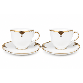 Komplet 2 filiżanek ze spodkami porcelana Bogucice Clara 220 ml