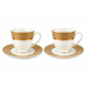 Zestaw 2 filiżanek ze spodkami 200 ml - Porcelana Bogucice Opal Gold