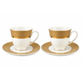 Zestaw 2 filiżanek ze spodkami 200 ml - Porcelana Bogucice Opal Gold