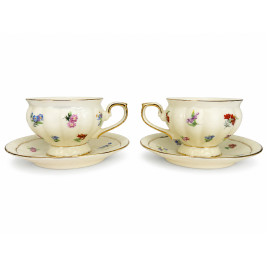 Filiżanki espresso ze spodkami 120 ml komplet 2 sztuk Porcelana Duo