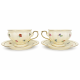 Komplet 2 filiżanek ze spodkami 220 ml Duo England porcelana ecru