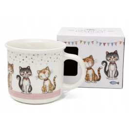Kubek porcelanowy 400 ml koty z pudełkiem prezentowym