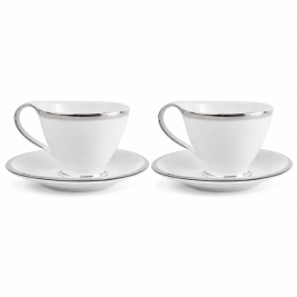 Komplet 2 filiżanek ze spodkami Bogucice Cleopatra Platin Plus 230 ml