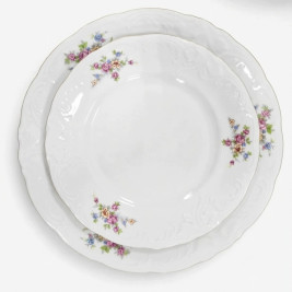 Komplet talerzy z porcelany dla 6 osób 18 elementów - Ćmielów Chodzież Fryderyka