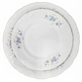 Komplet talerzy z porcelany dla 6 osób 18 elementów - Ćmielów Chodzież Fryderyka