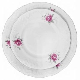 Komplet talerzy z porcelany dla 6 osób 18 elementów - Ćmielów Chodzież Fryderyka