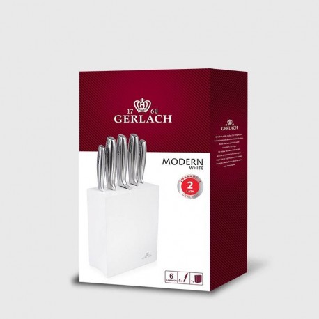Zestaw noży kuchennych Modern w bloku białym