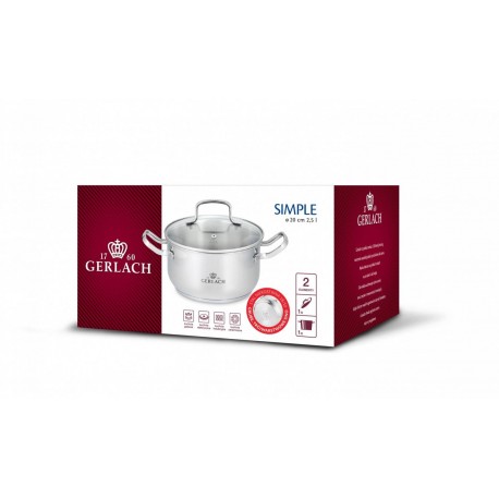 GERLACH Simple garnek z pokrywką 2,5 L